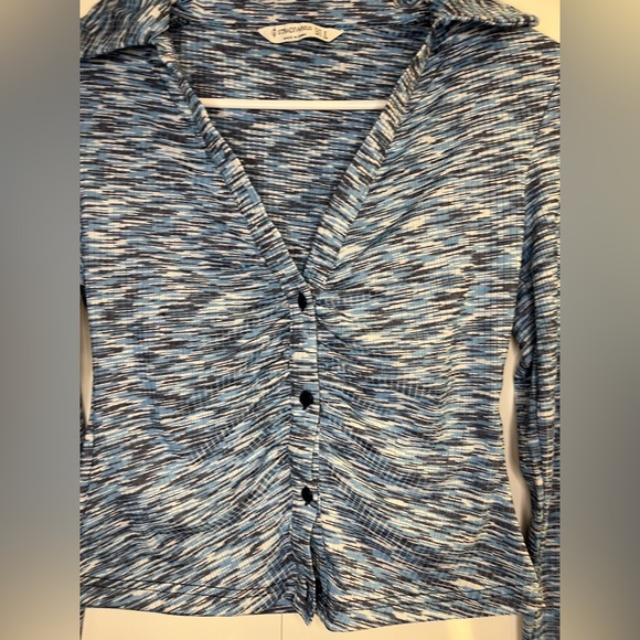 Blue longsleeve scrunch going out crop top - Picture 2 of 4